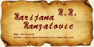 Marijana Manzalović vizit kartica